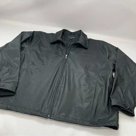 John Henry Black Bomber Jacket Men XL Soft Shell  Full Zip Pockets Classic Work - Picture 6 of 13
